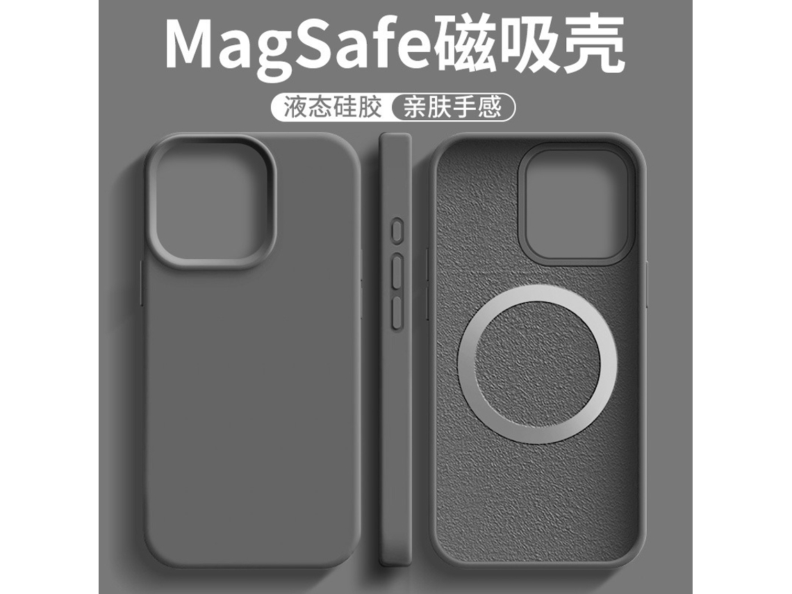 Capa Para Iphone 17 Air Cinza Escuro Em Silicone Líquido Magnético Resistente A Impactos