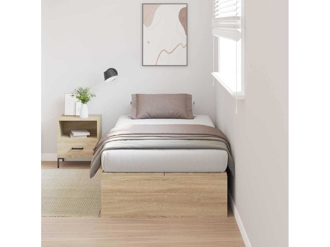 Vidaxl Estrado De Cama Com Arrumação Carvalho Sonoma 90 X 200 Cm