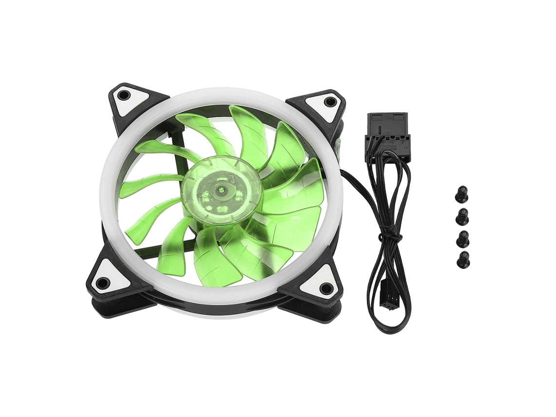 Fan-rs18 12v Cc 120mm Ventoinha De Gabinete Led Com Doble Abertura E Múltiplas Interfaces Ventoinha De Resfriamento Verde