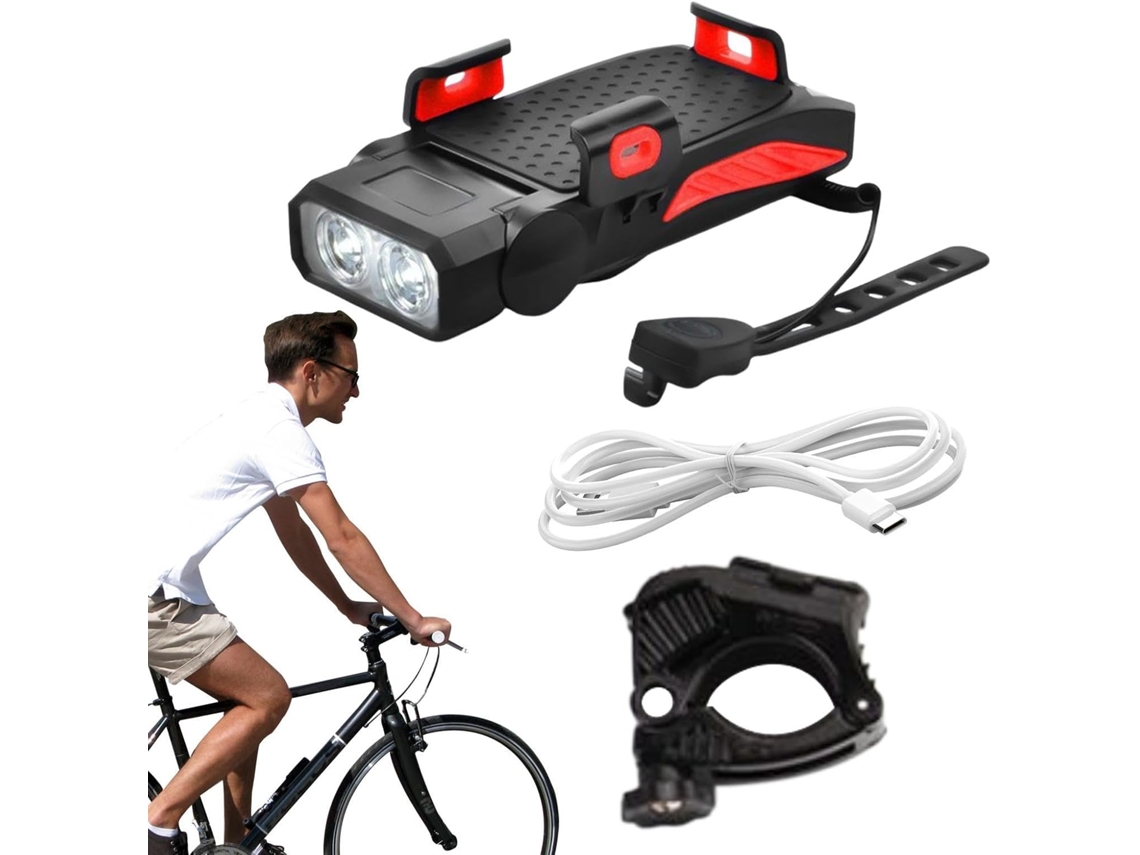 Suporte Para Celular Iluminação De Bicicleta, Integrado Com Som –