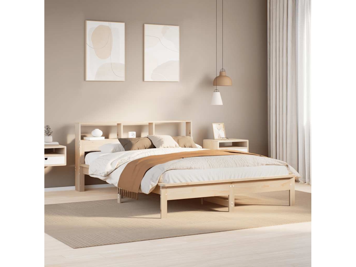 Vidaxl Cama Sem Colchão 140x200 Cm Madeira De Pinho Maciça
