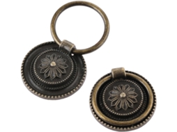Conjunto De 2 Puxadores Gaveta 30mm Com Argola Vintage E Parafusos Para Portas Armários Cômodas, Em Bronze Antigo