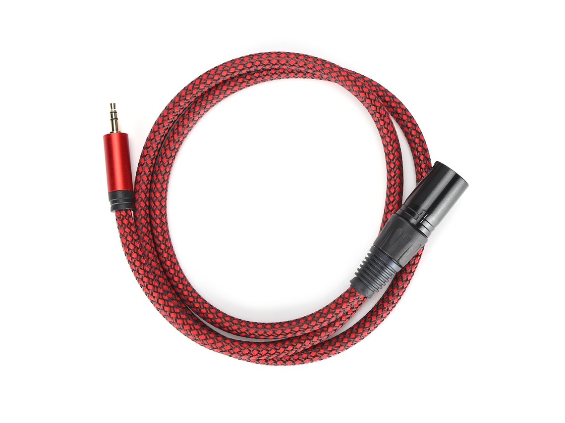 Cabo de áudio Lurelia XLR/TRS macho TRS 3,5 mm 2 m, para microfones, PC e computador.