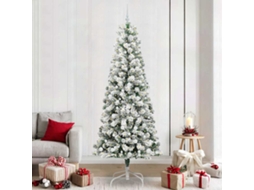 Vidaxl Árvore De Natal Articulada Artificial Verde E Branco 240 Cm