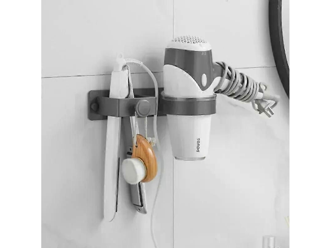 Suporte de Parede para Secador Cabelo, Organizador Chapinha Banheiro, Adesivo Cab Elo e Escova Cabelo. GOKOCO