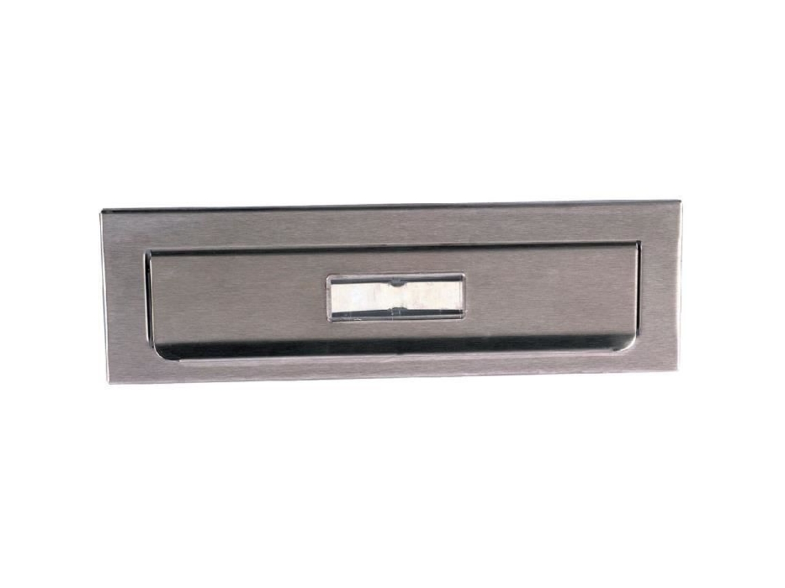 Entrada para caixa de correio em aço inox escovado dimensões 265x67x8mm - DECAYEUX - 161238
