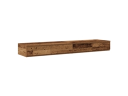Mesa De Cabeceira Rústica Marrom Com 4 Gavetas Vidaxl Castanho Madeira (160x36,5x16,5cm)