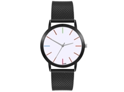 Reloj De Cuarzo De Correa De Silicona Zhoulianfa Con Dial Colorido Para Pareja (negro)