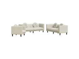 Sofa Set, Sofa Sets Vidaxl Creme Veludo (n/a)