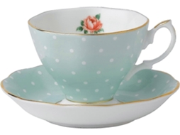 Conjunto De Xícara E Pires Polka Rose Aquaforge