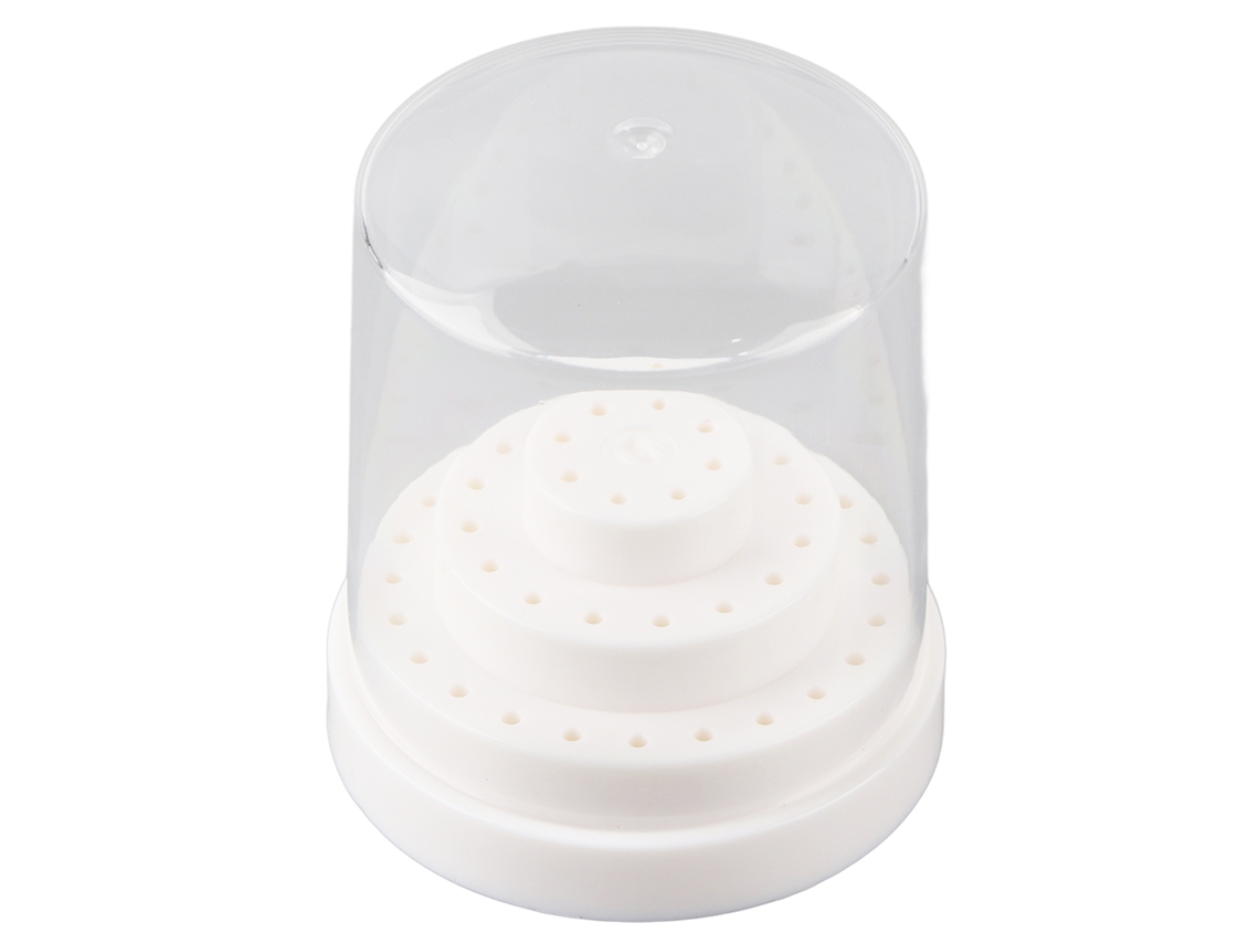 Caja Organizadora Para Brocas De Taladro De Uñas Com 48 Espacios, Portabrocas E Estante De Exposição Branco