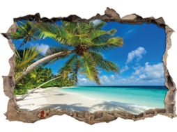 Adesivos de parede com palmeiras na praia, ideais para sala de estar, quarto, cozinha, escritório, para adultos e crianças, 62x92cm