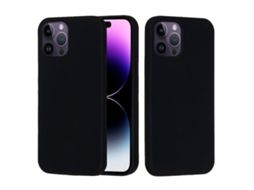 Capa De Silicone Para Iphone 14 Pro - Cor Sólida, Proteção Fina E Antiaderente - Preta