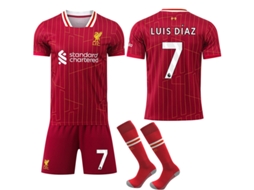 Camisa Home Do Liverpool 2024/25 Com Meias Luis Diaz No. 7jsr No.7 Luis Diaz Aquaforge