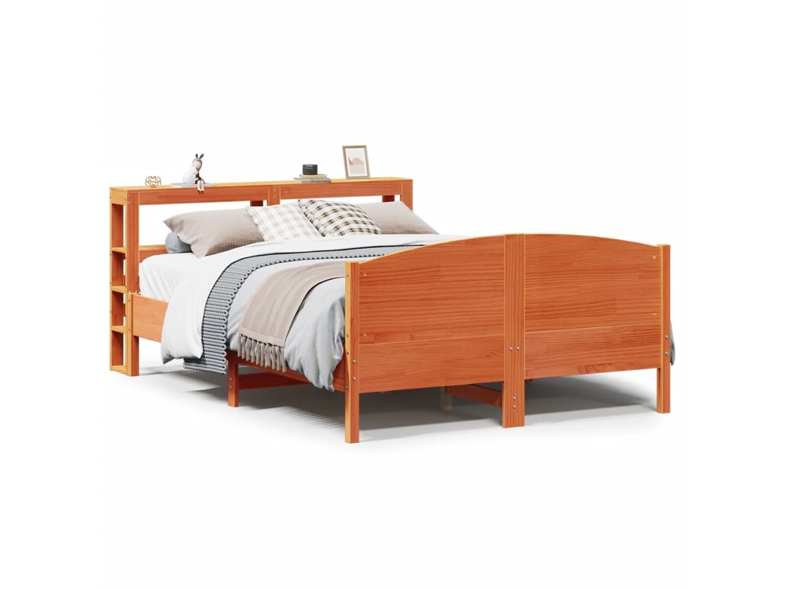 Cama Sem Colchão 160x200 cm Madeira Pinho Maciço Castanho mel MAISON EXCLUSIVE