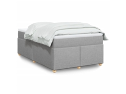 Vidaxl Cama Com Molas/colchão 120x200 Cm Tecido Cinza-claro