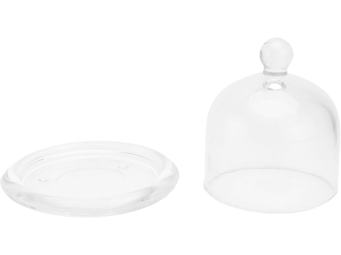 Tampa Decorativa De Vidro Branco Com Alça Prática, Criativa Para Bolo, Alta Transparência