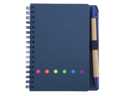 Caderno De Couro Com Espiral Dupla Portátil Simples Com Caneta Inclusa Azul Para Estudantes E Escritório