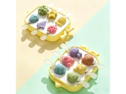 Conjunto De 2-formas Silicone Para Picolé Com 12-cavidades Cada, Formatos De Animais E Frutas, Reutilizáveis, Para