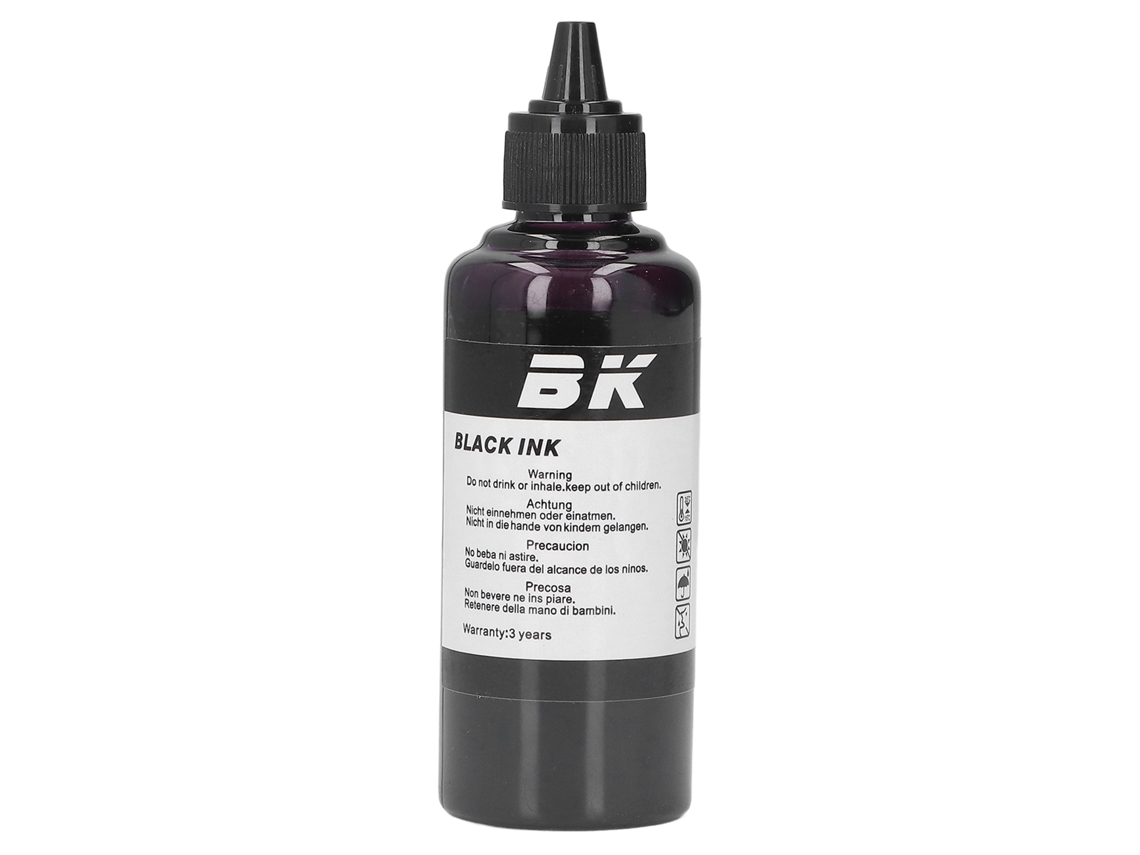 Tinta de recarga 100ml, alta pureza, para impressora HP e outras marcas, preta | S/MARCA