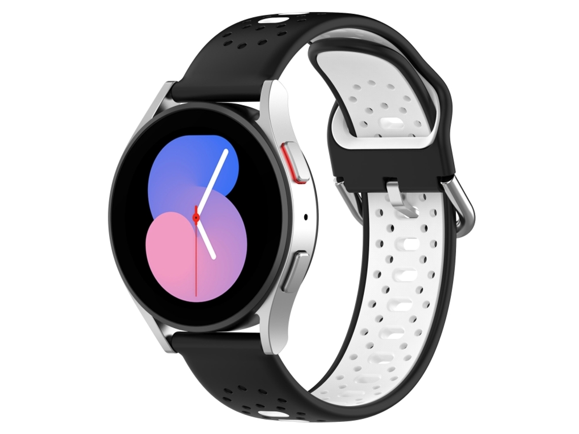 Bracelete para Samsung Galaxy Watch Active 2 XIAOMOYU em silicone respirável com duas cores (20mm) Preto e Branco