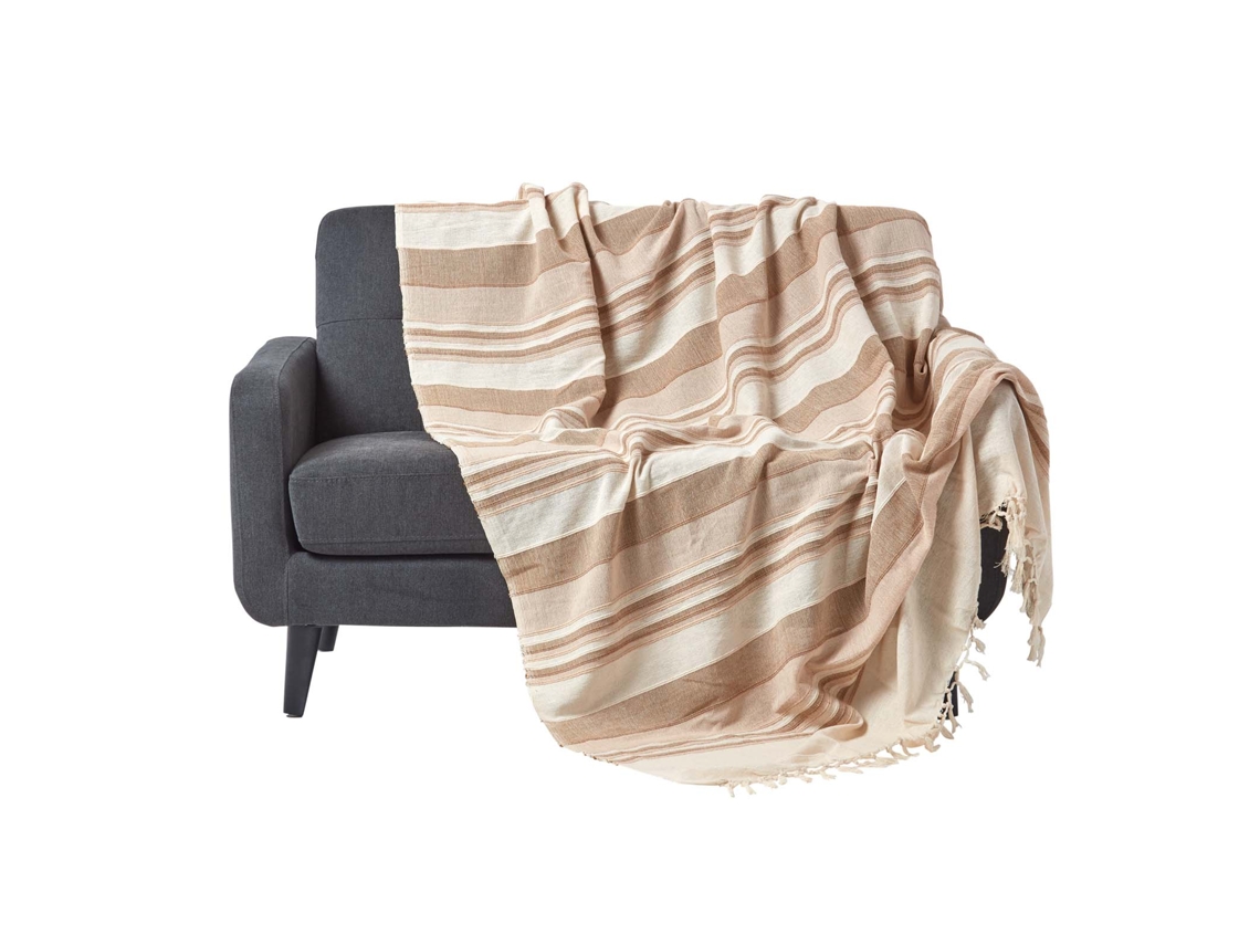 Homescapes Morocco Beige Throw 225x255 Cm