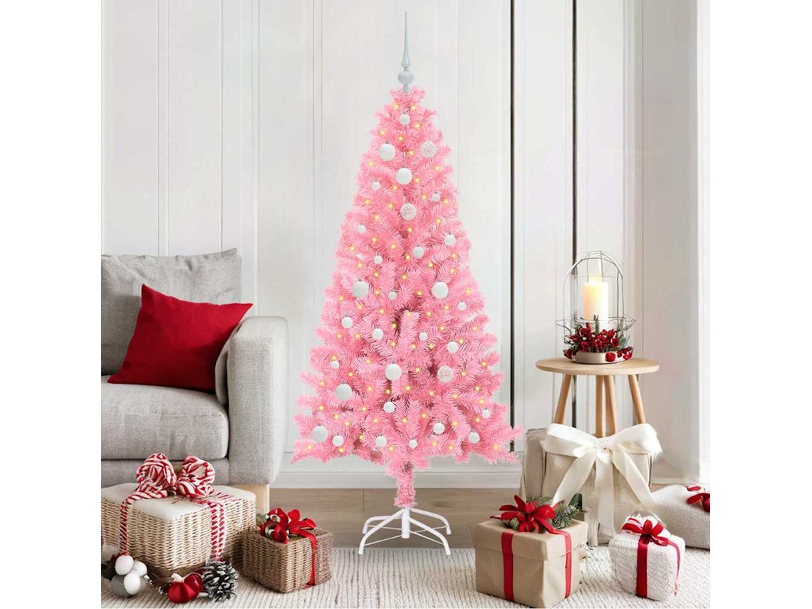 Vidaxl Árvore De Natal Rosa 150 Cm Pvc