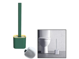 Sistema de escova com suporte, para sanitário de parede, cabo longo