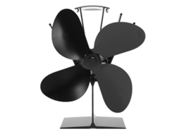 Ventilador Térmico de 4 Lâminas para Fogão a Lenha Preto
