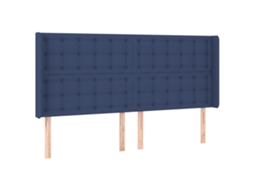 Headboard, Headboards Vidaxl Azul Tecido (163 X 16 X 118/128 Cm)