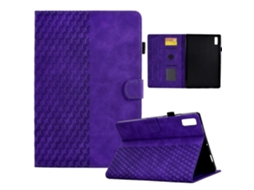 Capa De Couro Com Relevo Em Losango Para Tablet Lenovo Tab P11 Gen 2