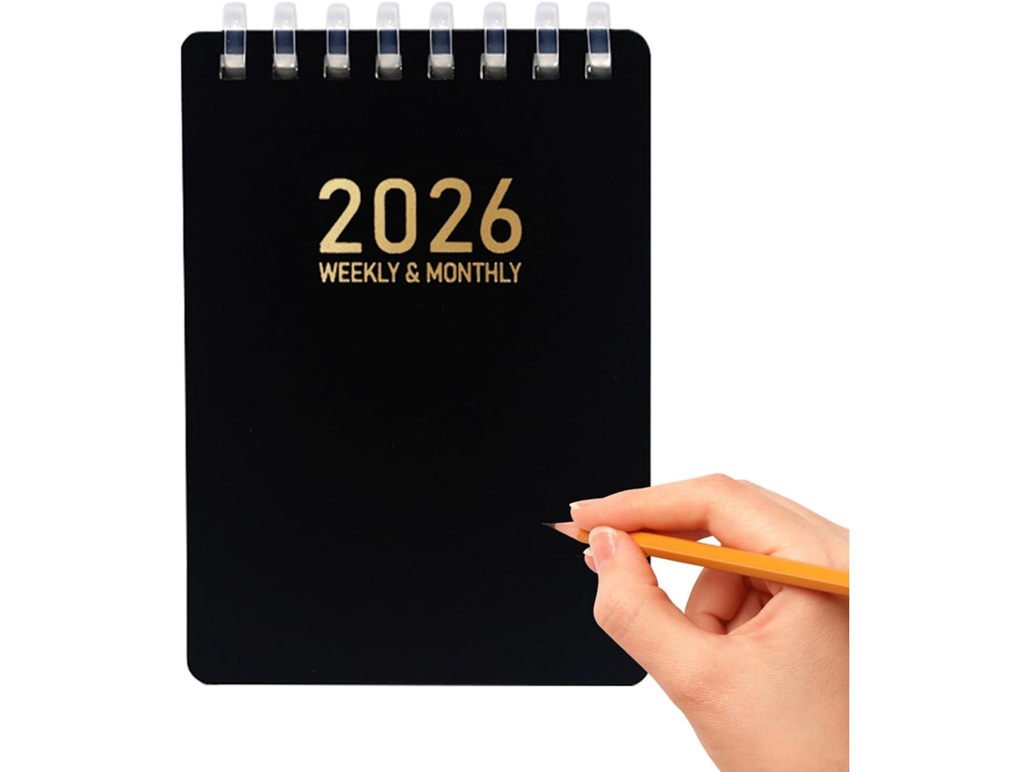 Agenda Diária Genérica Caderno Primavera 2026 Tamanho Bolso A7 Encadernação Espiral Flexível Para Escola,
