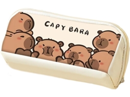 Estojo para L Pis com Desenho de Capivara Grande Capacidade Compartimento Duplo Design Animado Escola Trabalho Mochila VAYOTOY