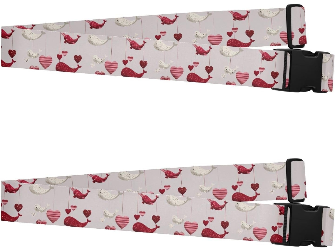 Conjunto De 2 Alças Bagagem Em Formato Narval Na Cor Vinho Tinto Para Mala Bolsa Acessórios Viagem Malas