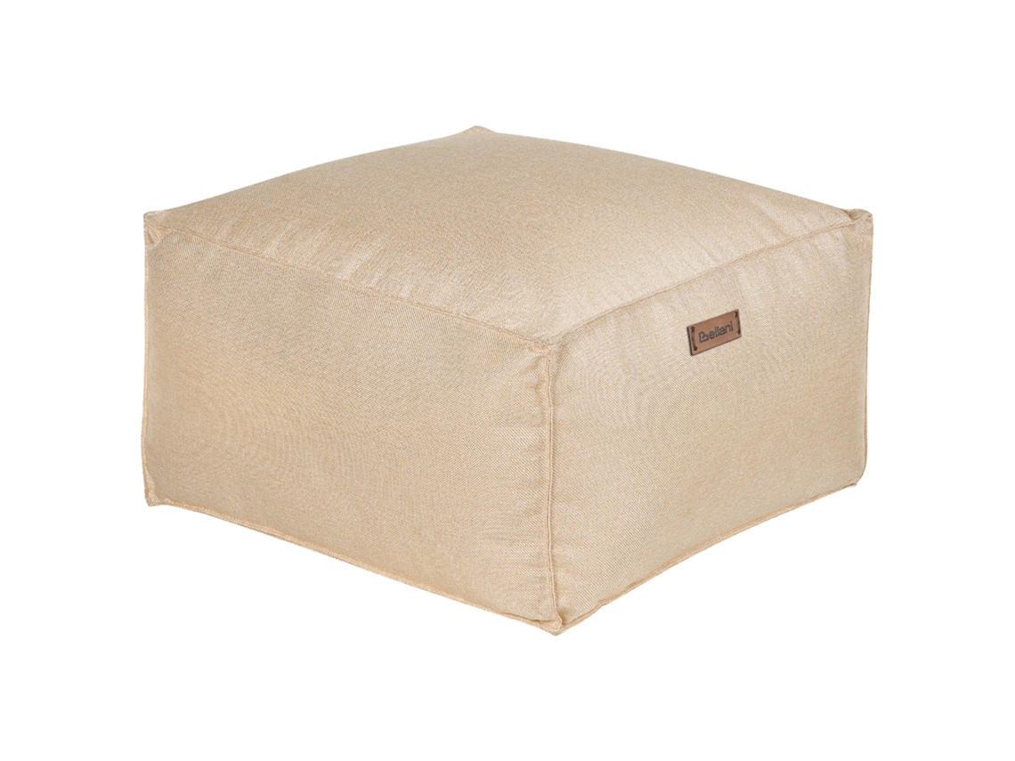 Reposapiés Decorativo Beliani Mukki De Tela Blanco 50x50x30