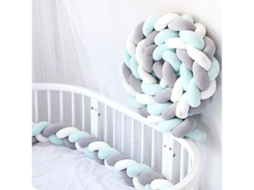 Guarda de Berço em Veludo Trançado, Branco, Cinzento, Verde, 200 Cm, Ideal para Crianças, Educativo, Durável STELASPLEN