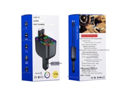 Carregador de Carro Rápido com MP3 Player Bluetooth, Transmissor FM, Cabo Incluso | CHABERLU