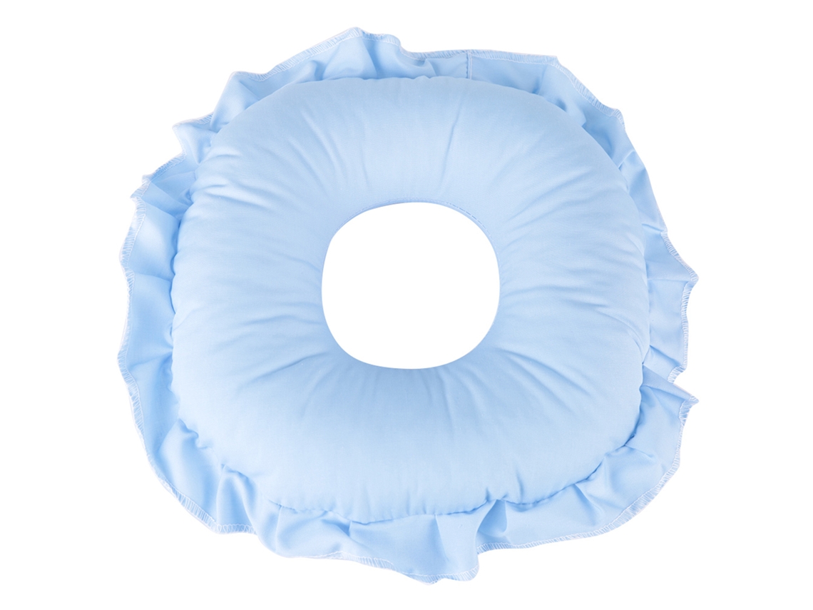Almofada facial relaxante em poliéster, spa, salão de beleza, massagem, design vazado, azul