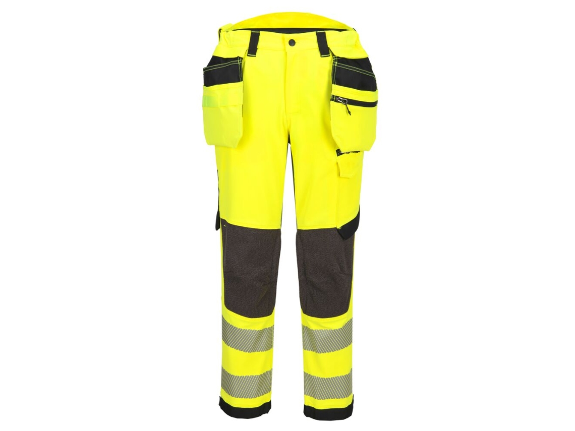 Calças De Alta Visibilidade Ev4 Elásticas Classe 2 | Capa Removível Amarillo/negro / 42