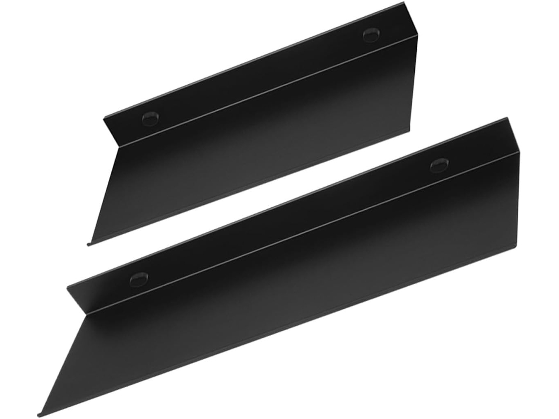 Zerodeko Conjunto De 2-prateleiras Parede Suspensas Em Metal Preto Para Armazenamento Doméstico, Com Espaço Em Alumínio