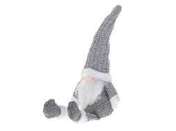 Gnomo de Natal com Barba Cinza 47cm Pricenet