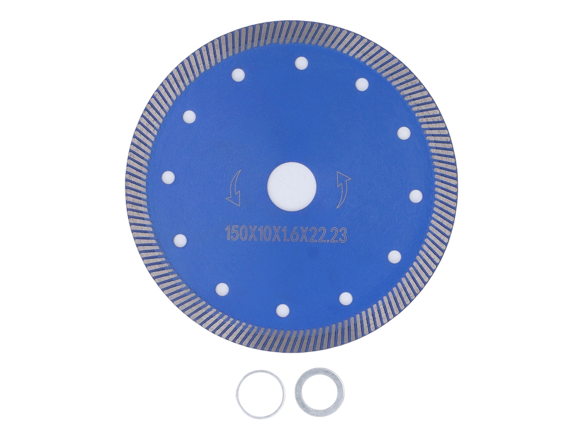 Disco de serra diamantado para concreto e porcelana, disco de corte cerâmico para mármore e pedra 150x10x1,6x22,23mm