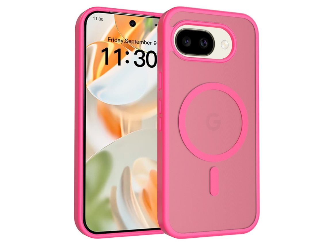Capa Magnética À Prova De Choque Para Google Pixel 11 (rosa Vermelha)