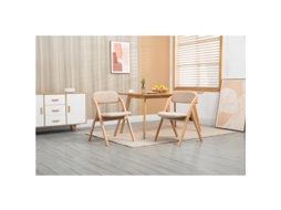 Conjunto 2 Cadeiras Dobráveis Homefun Madeira, capa removível Cáqui