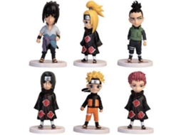 Conjunto de Figuras OEM Naruto Nara Shikamaru Uchiha Sasuke (6 unidades - 10-12 cm)