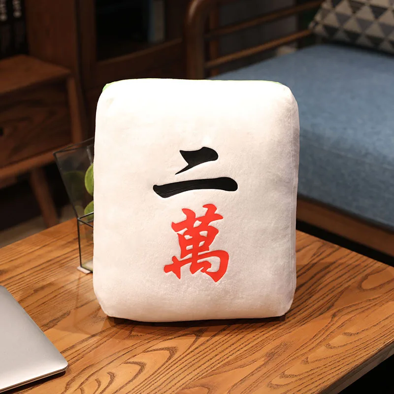 Almofada/travesseiro Criativo de Mahjong, Brinquedo de Pelúcia em Estilo Chinês MDUG (estilo 1 35x25 Cm)