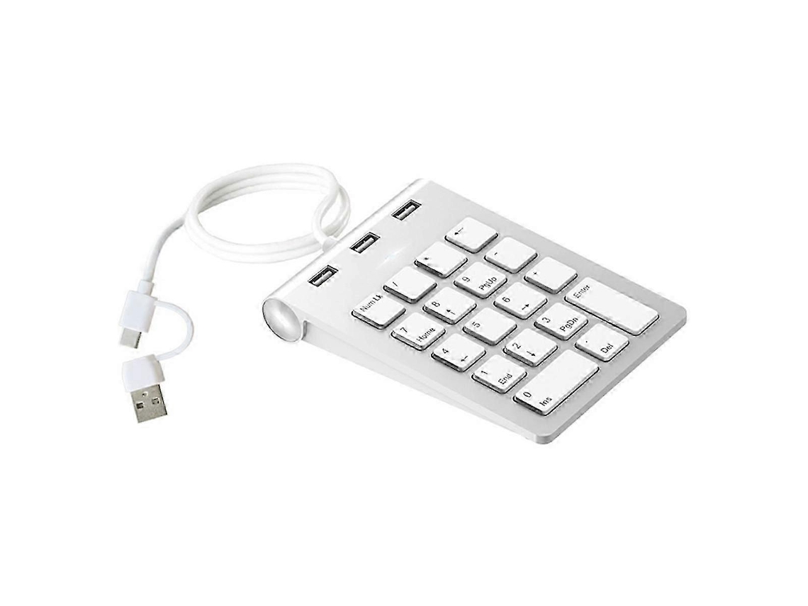 Mini Teclado Numérico De 18 Teclas Com 3 Portas Usb/c Para Laptop E Computador De Mesa. Ly Ebike