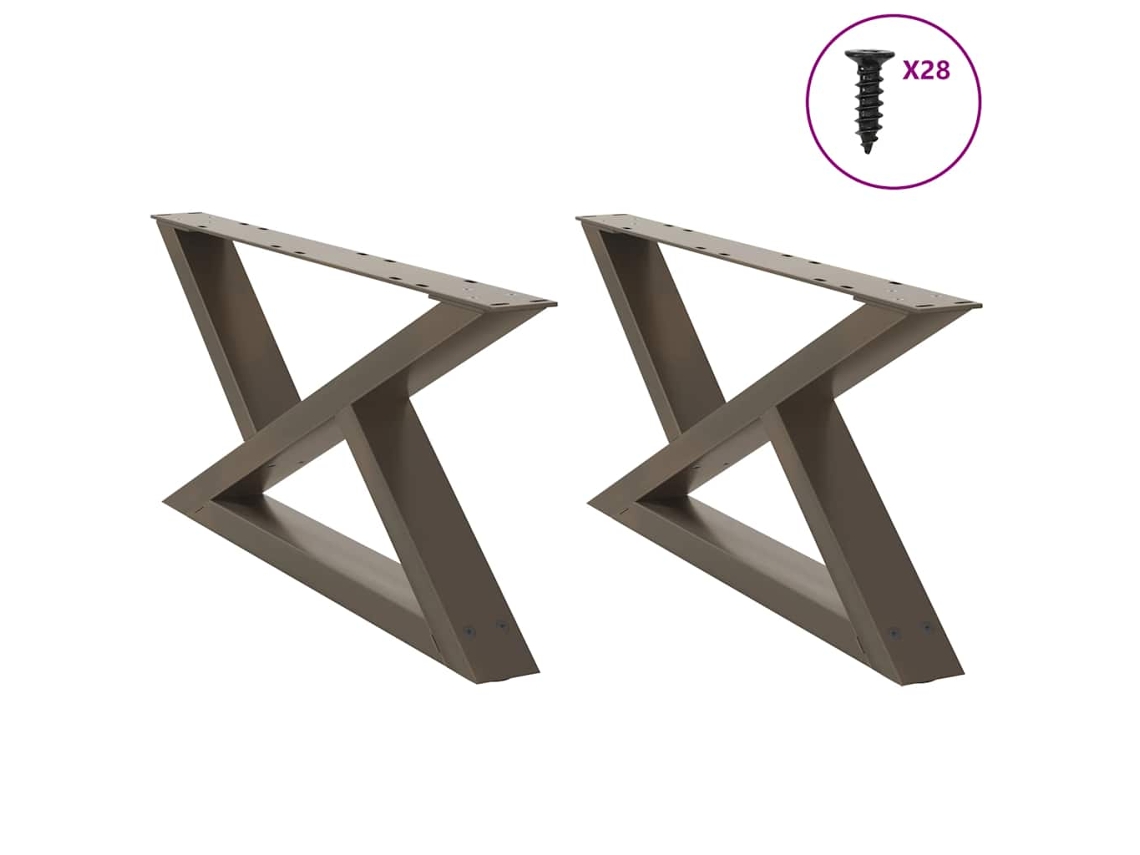 Vidaxl Pés Para Mesa De Centro 2 Peças Aço Natural 70x(30-31,3) Cm Aço