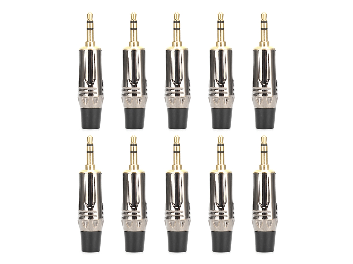 Plug Estéreo De Solda (3.5mm, Platina Ouro)
