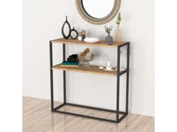 Consola [EN.CASA] (Preto - Aglomerado Aço - 90 x 90 x 34 cm)